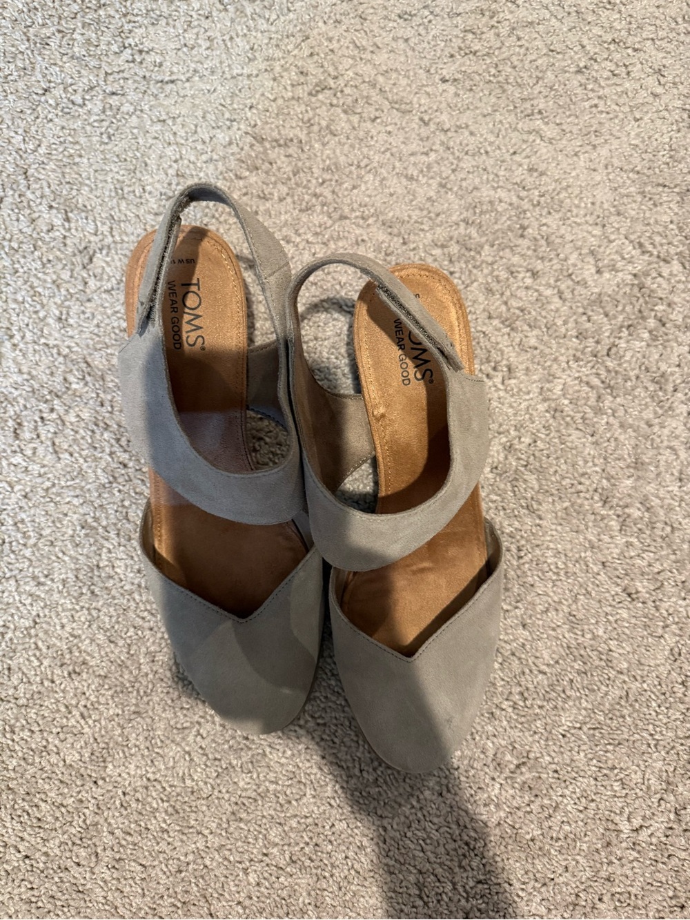 Toms Gray Suede Slingback Mules - Picture 4 of 4